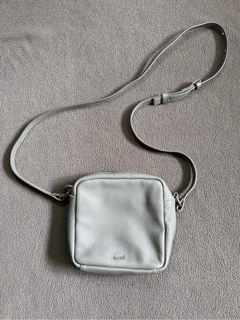Small grey leather purse